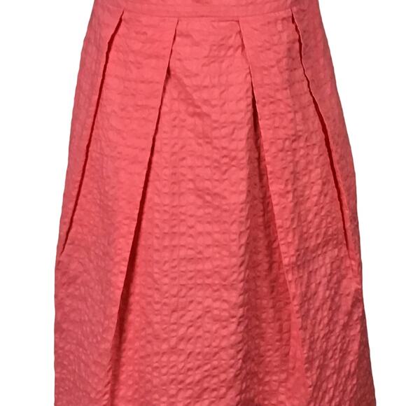 J CREW Lorelei Coral Pink Deco Dot Matelasse Strapless Fit and Flare Dress sz 8 - Picture 4 of 10